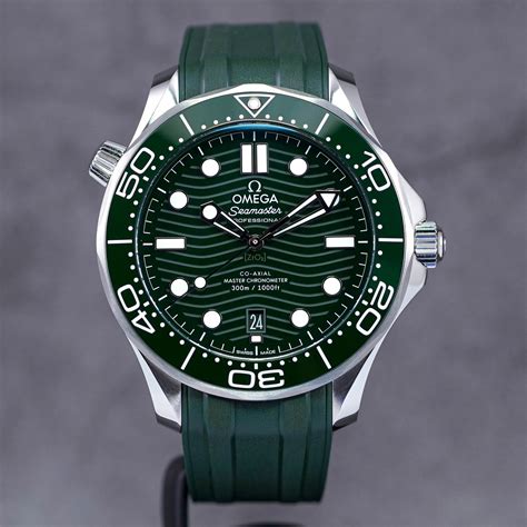 omega seamaster green rubber strap|Omega Seamaster leather strap replacement.